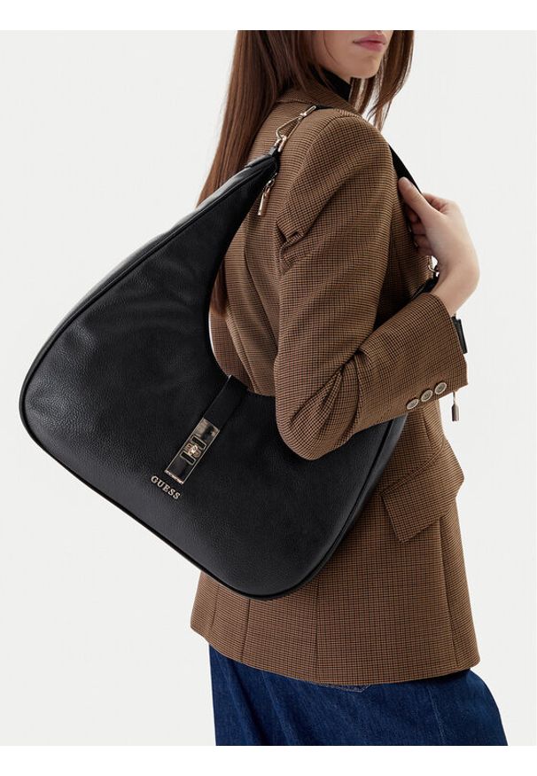 Guess Torebka Brooke HWBG98 97020 Czarny. Kolor: czarny. Materiał: skórzane