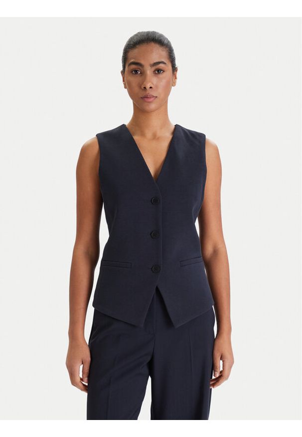 Weekend Max Mara Kamizelka garniturowa Poggio 2615911021 Granatowy Slim Fit. Kolor: niebieski. Materiał: bawełna