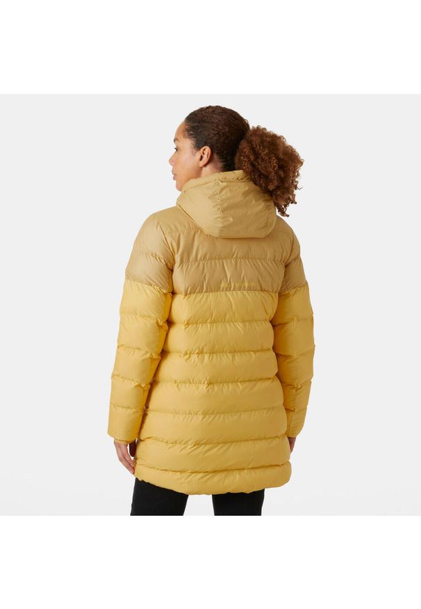 Damska długa kurtka Helly Hansen Active. Okazja: na co dzień. Kolor: wielokolorowy, żółty, beżowy. Materiał: puch. Długość: długie. Styl: casual