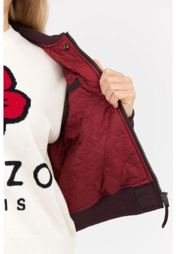 Kenzo - KENZO Bordowa kurtka bomberka damska boke flower, Rozmiar S. Kolor: czerwony