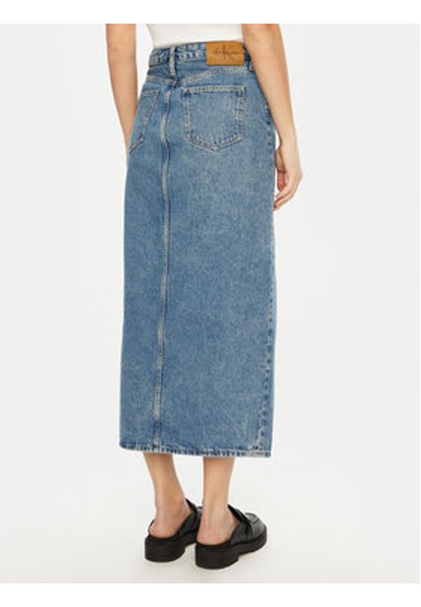 Calvin Klein Jeans Spódnica jeansowa J20J224532 Niebieski Straight Fit. Kolor: niebieski. Materiał: bawełna