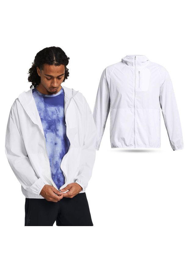 Kurtka sportowa męska Under Armour Lightweight Jacket wodoodporna. Kolor: biały. Styl: sportowy