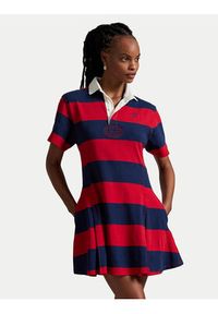 Polo Ralph Lauren Sukienka codzienna 211971761001 Czerwony Regular Fit. Okazja: na co dzień. Typ kołnierza: polo. Kolor: czerwony. Materiał: bawełna. Typ sukienki: proste. Styl: casual