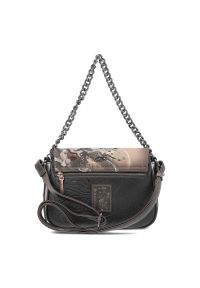 Brązowa Elegancka Damska Torebka Z Klapką Anekke. Kolor: brązowy. Wzór: aplikacja. Materiał: zdobione. Styl: elegancki #5