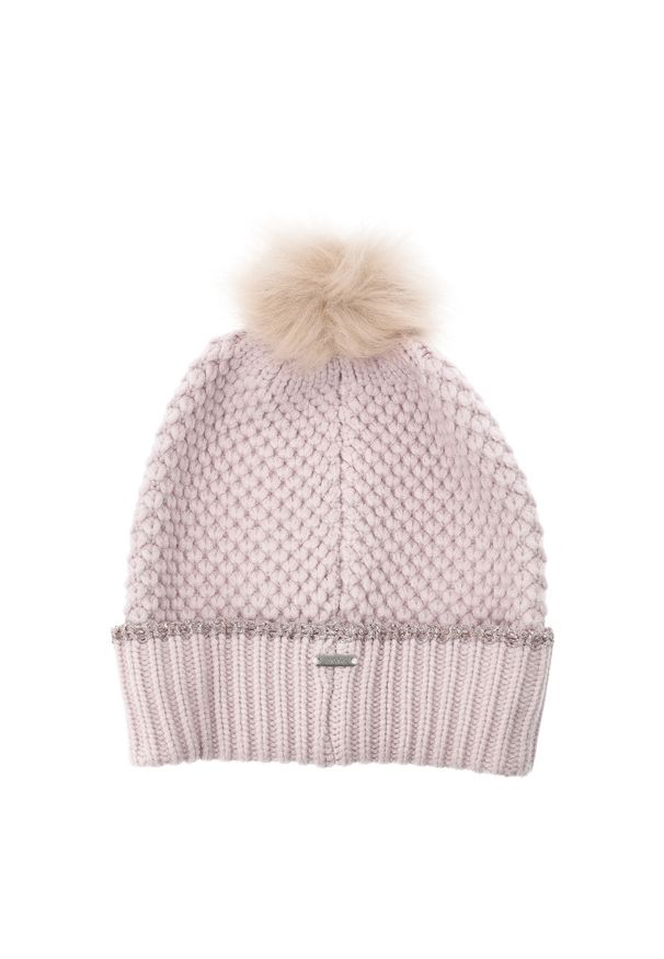 Różowa Ciepła Damska Czapka Anekke. Kolor: różowy. Materiał: materiał. Wzór: haft. Sezon: zima. Styl: elegancki