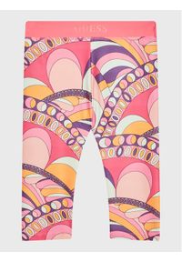 Guess Legginsy J3GB01 MC01P Kolorowy Slim Fit. Materiał: syntetyk. Wzór: kolorowy