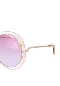 Chloe - CHLOE - Różowe okulary przeciwsłoneczne. Kształt: okrągłe. Kolor: różowy, wielokolorowy, fioletowy. Materiał: materiał #5