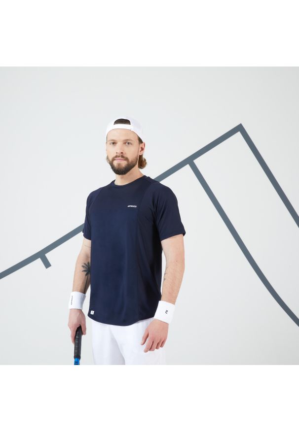 ARTENGO - Koszulka tenisowa męska Artengo Dry Gaël Monfils. Kolor: niebieski. Materiał: materiał, poliester, elastan. Sport: tenis