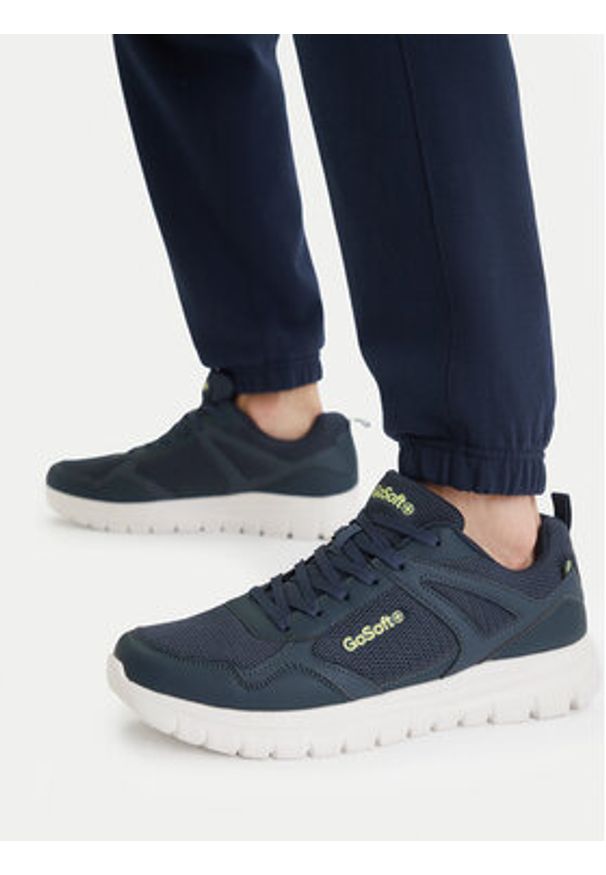 Go Soft Sneakersy CEO-25723 Granatowy. Kolor: niebieski. Materiał: materiał