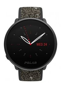 POLAR - Zegarek sportowy Polar Ignite 2 czarny z paskiem z kryształkami. Rodzaj zegarka: smartwatch. Kolor: czarny. Materiał: polar. Styl: sportowy
