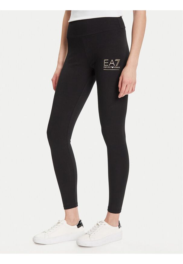 EA7 Emporio Armani Legginsy 7W000426 AF12484 MC021 Czarny Slim Fit. Kolor: czarny. Materiał: bawełna