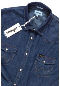 Wrangler - KOSZULA JEANSOWA MĘSKA WRANGLER LS WESTERN SHIRT RINSE INDIGO W5973O7WE. Materiał: jeans