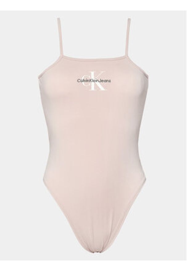 Calvin Klein Jeans Body Monologo J20J223421 Różowy Slim Fit. Kolor: różowy. Materiał: bawełna