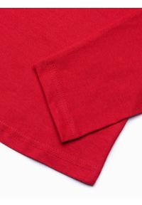 Ombre Clothing - Longsleeve męski z guzikami - czerwony V7 L133 - XXL. Kolor: czerwony. Materiał: bawełna, poliester. Długość rękawa: długi rękaw #3