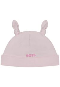 BOSS - Czapka Boss. Kolor: różowy #1