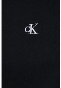 Calvin Klein Jeans t-shirt bawełniany kolor czarny. Kolor: czarny. Materiał: bawełna. Wzór: aplikacja