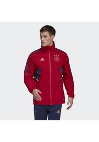 Adidas - Ajax Amsterdam Condivo 22 Storm Jacket. Kolor: czerwony. Materiał: materiał