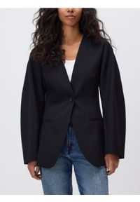 Reserved - Jednorzędowa marynarka - czarny. Kolor: czarny. Materiał: wiskoza, tkanina #1