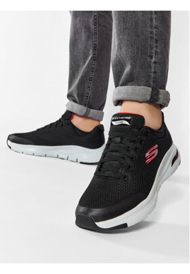 skechers - Skechers Sneakersy Arch Fit 232040/BKRD Czarny. Kolor: czarny. Materiał: materiał