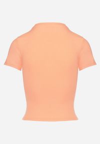 Born2be - Pomarańczowy Bawełniany T-shirt Elastyczny Lireanne. Kolor: pomarańczowy. Materiał: bawełna #4