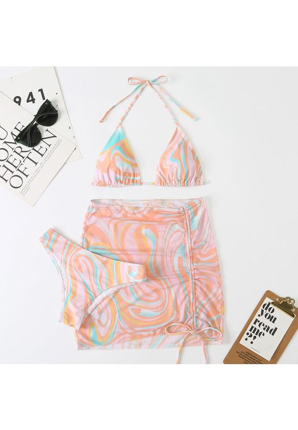 Intica - Strój kąpielowy z pareo na plażę i basen Maritta. Kolor: wielokolorowy. Materiał: materiał