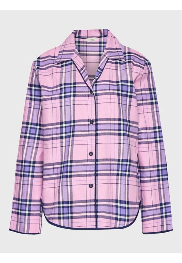 Cyberjammies Koszulka piżamowa Brushed Check 9463 Różowy Regular Fit. Kolor: różowy. Materiał: bawełna