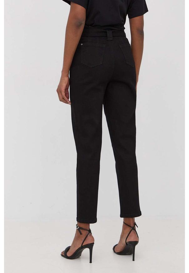 Morgan jeansy damskie kolor czarny high waist. Stan: podwyższony. Kolor: czarny