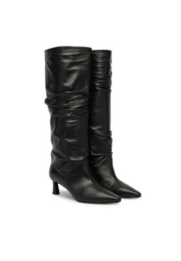 Pollini Kozaki SA26115M0NTE0000 Czarny. Kolor: czarny. Materiał: skóra