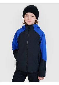 4f - 4F Kurtka trekkingowa membrana 5000 chłopięca - niebieska 152 (11-12 lat). Okazja: na co dzień. Kolor: niebieski. Materiał: materiał, puch, dzianina, hardshell, tkanina. Długość rękawa: raglanowy rękaw. Sezon: lato. Styl: klasyczny, casual #1