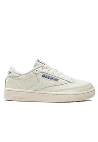 Buty do chodzenia męskie Reebok Club C 85. Zapięcie: sznurówki. Kolor: biały. Materiał: skóra, syntetyk, tkanina, materiał. Szerokość cholewki: normalna. Model: Reebok Club. Sport: turystyka piesza