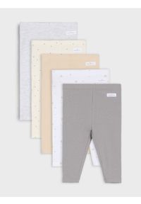 Sinsay - Legginsy 5 pack - kremowy. Kolor: kremowy