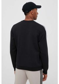 Adidas - adidas bluza męska kolor czarny z aplikacją. Kolor: czarny. Materiał: włókno, materiał. Wzór: aplikacja. Styl: klasyczny #2