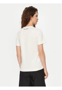 Karl Lagerfeld - KARL LAGERFELD T-Shirt A1W17126 Écru Regular Fit. Typ kołnierza: dekolt w karo. Materiał: bawełna #6