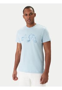 Versace Jeans Couture T-Shirt 80GAHE02 CJ00E Niebieski Regular Fit. Kolor: niebieski. Materiał: bawełna #1