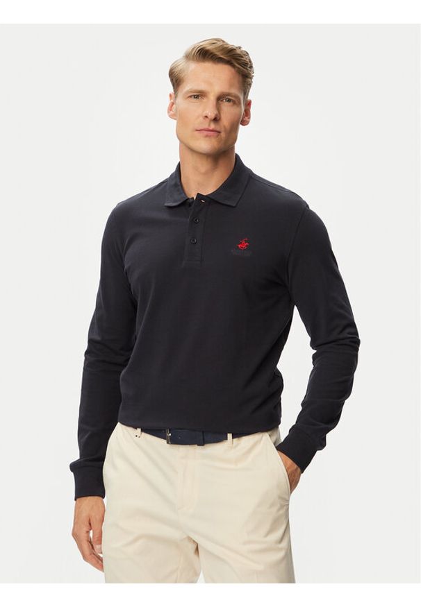 Beverly Hills Polo Club Polo P-SS26M-P424125 Granatowy Regular Fit. Typ kołnierza: polo. Kolor: niebieski. Materiał: bawełna