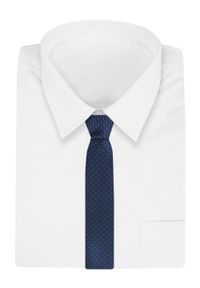 Elegancki Krawat Męski Angelo di Monti - Drobny Wzór, Granatowy Kolor. Kolor: niebieski. Materiał: tkanina. Styl: elegancki #2