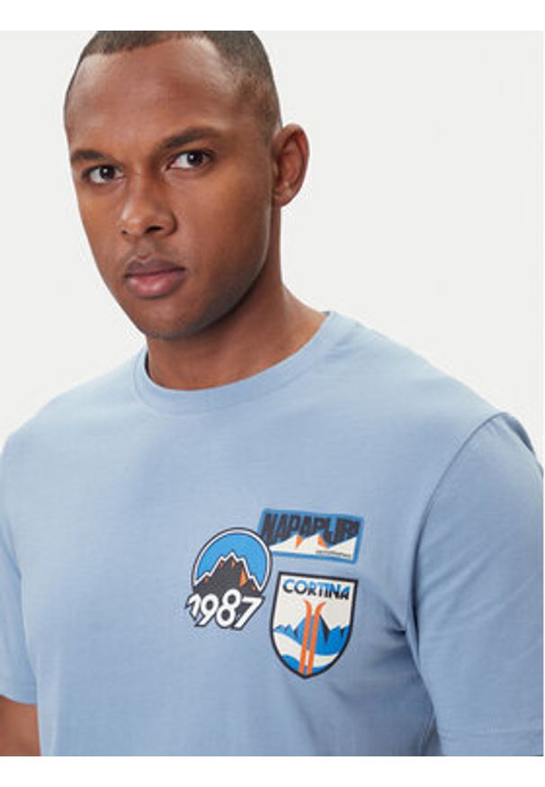 Napapijri T-Shirt S-Montepiana NP0A88SV Niebieski Regular Fit. Kolor: niebieski. Materiał: bawełna