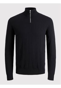 Jack & Jones - Jack&Jones Sweter Emil 12189339 Czarny Regular Fit. Kolor: czarny. Materiał: bawełna