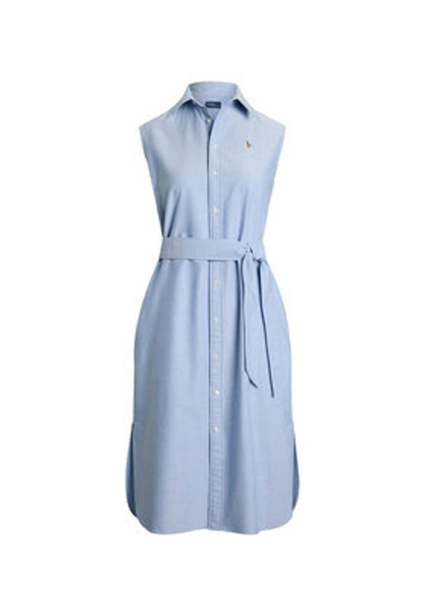 Polo Ralph Lauren Sukienka koszulowa 211965853002 Błękitny Regular Fit. Typ kołnierza: polo. Kolor: niebieski. Materiał: bawełna. Typ sukienki: koszulowe