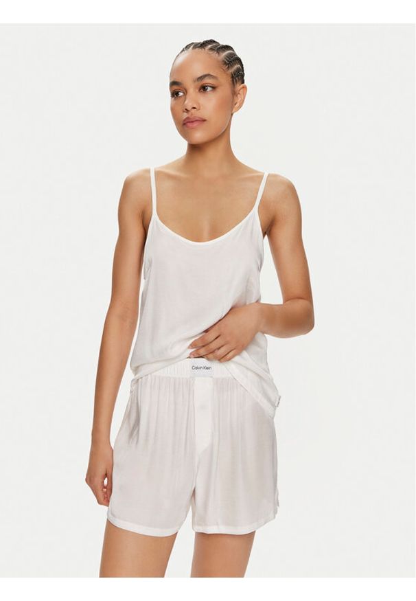 Calvin Klein Underwear Piżama 000QS7153E Biały Regular Fit. Kolor: biały. Materiał: wiskoza