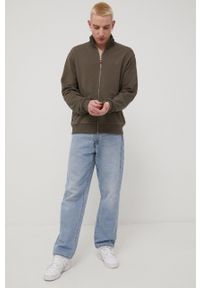 Cross Jeans bluza męska kolor brązowy gładka. Okazja: na co dzień. Kolor: brązowy. Wzór: gładki. Styl: casual