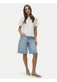 Vero Moda T-Shirt Sara 10311633 Biały Regular Fit. Kolor: biały. Materiał: bawełna #2