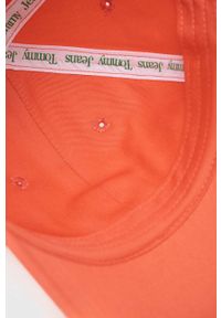 Tommy Jeans czapka z daszkiem bawełniana kolor pomarańczowy wzorzysta. Kolor: pomarańczowy. Materiał: bawełna #2
