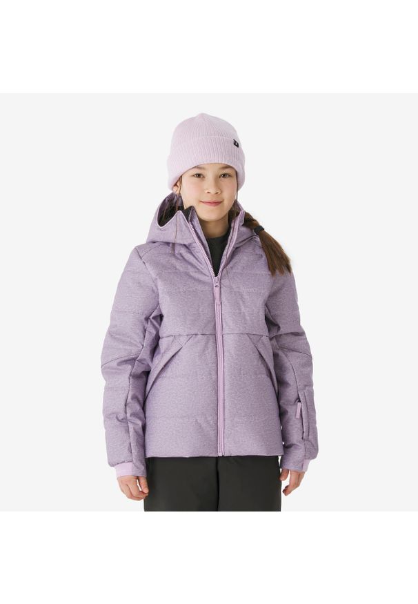 WEDZE - Kurtka narciarska dla dzieci Wedze 100 Warm. Kolor: fioletowy. Materiał: materiał, polar. Sezon: zima. Sport: narciarstwo