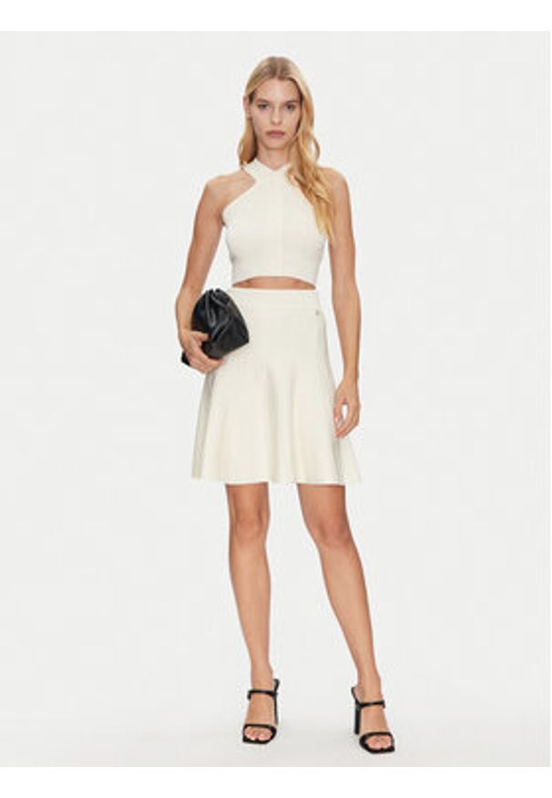 Guess Spódnica midi W5GD0U Z2XY0 Biały Regular Fit. Kolor: biały. Materiał: wiskoza