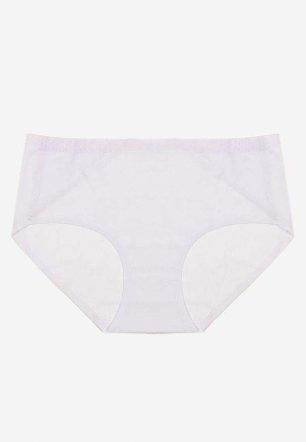 Renee - Białe Majtki Figi High Waist z Bezszwowym Wykończeniem Kolaniris. Stan: podwyższony. Kolor: biały. Materiał: jeans