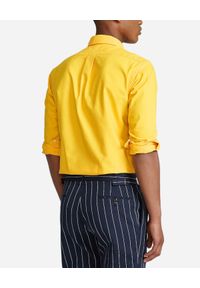 Ralph Lauren - RALPH LAUREN - Żółta koszula z haftowanym logo Slim Fit. Typ kołnierza: polo. Kolor: żółty. Materiał: bawełna. Długość rękawa: długi rękaw. Długość: długie. Wzór: haft