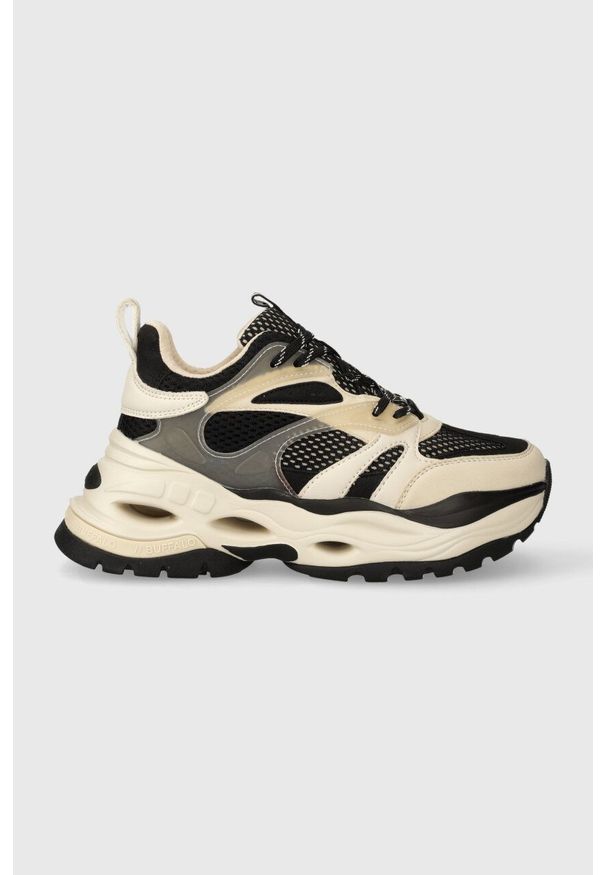 Buffalo sneakersy Triplet M kolor beżowy 1636051. Zapięcie: sznurówki. Kolor: beżowy. Materiał: guma. Obcas: na platformie