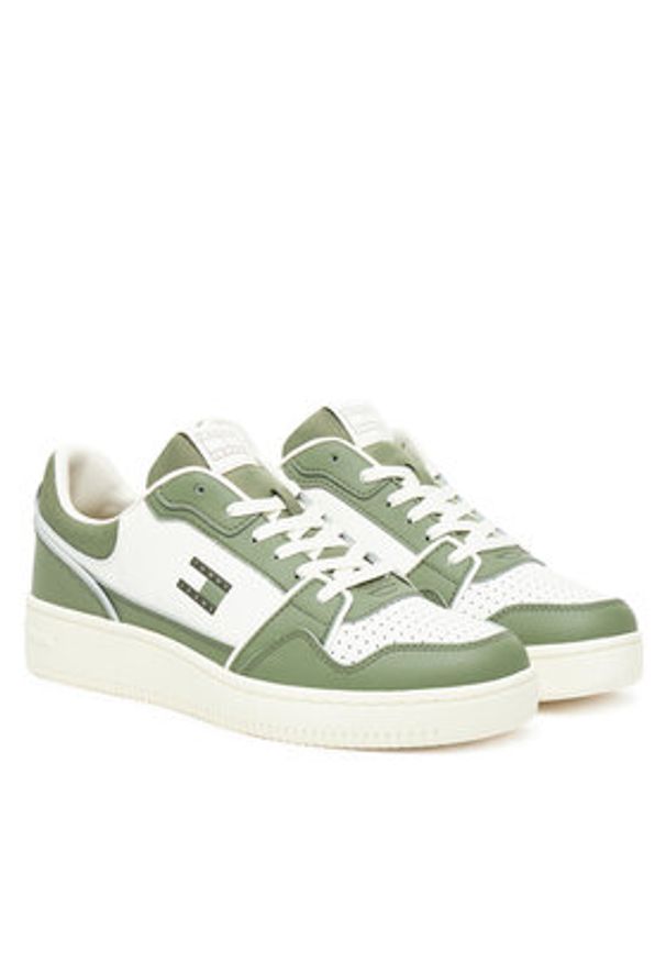 Tommy Jeans Sneakersy Tjm Retro Basket EM0EM01610 Biały. Kolor: biały. Materiał: skóra