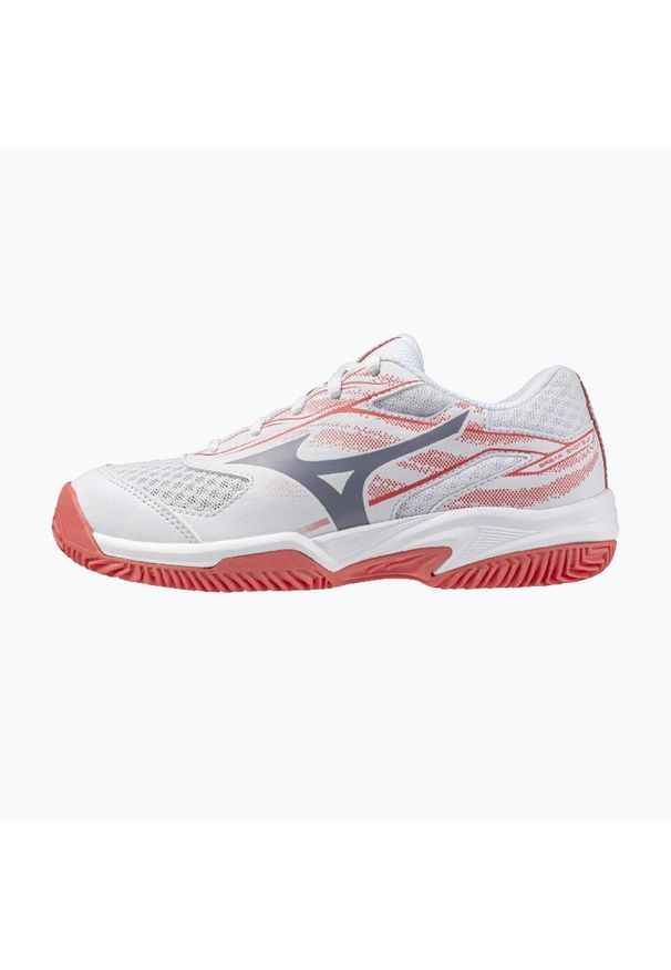 Buty do tenisa dziecięce Mizuno Break Shot 5 Jr CC. Kolor: biały, wielokolorowy, pomarańczowy. Sport: tenis